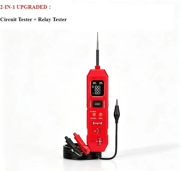 Upgraded DW833 Circuit Relay Tester 3-36V 4/5 Pin with LED Work Light Upgraded DW833 Circuit Relay Tester 3-36V 4/5 Pin with LED Work Light