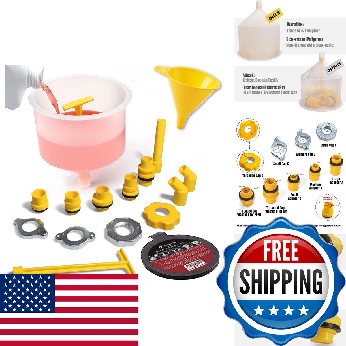 Thorstone 16-Piece No-Spill Coolant Funnel Kit Thorstone 16-Piece No-Spill Coolant Funnel Kit