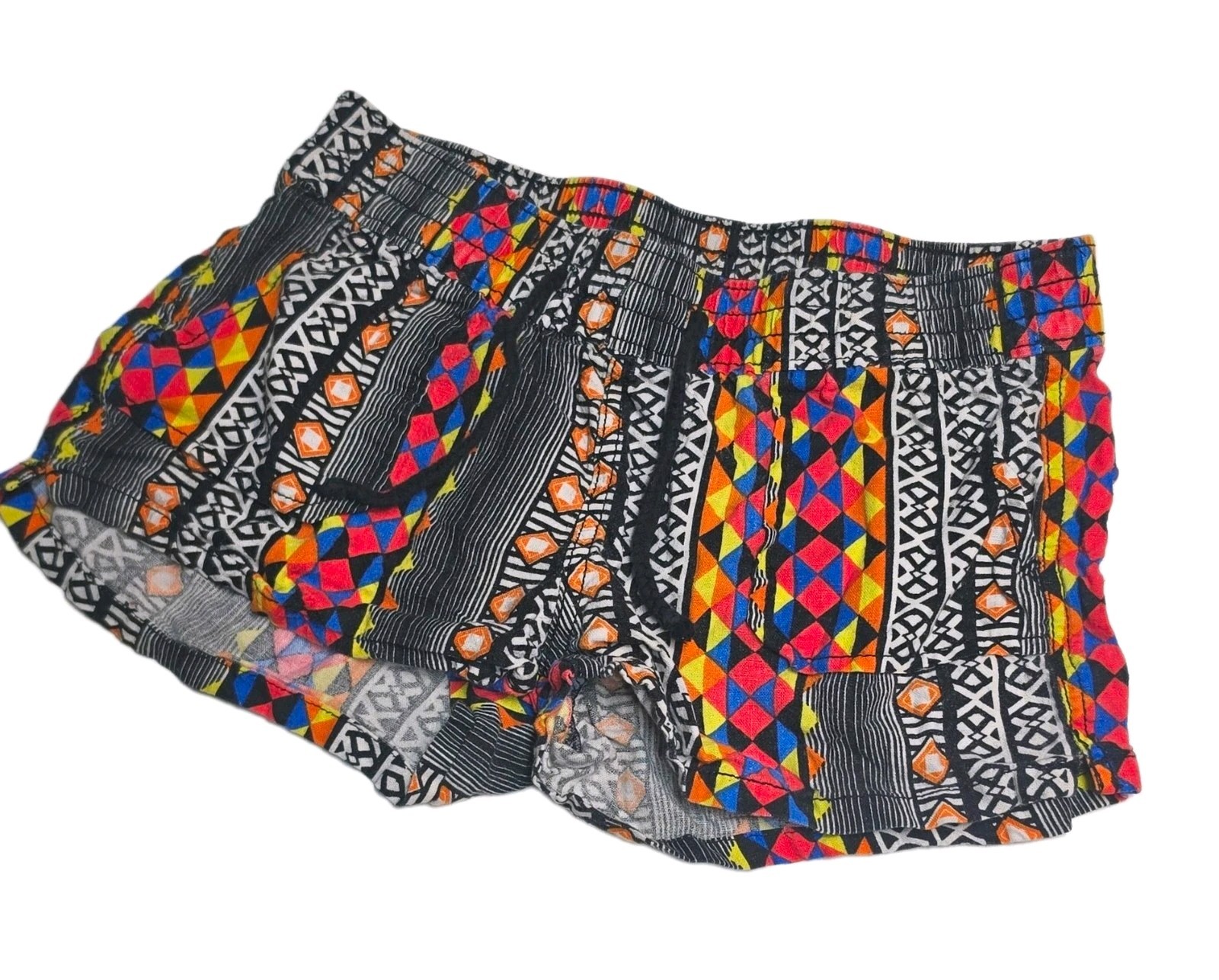 Arizona Jean Co Bright Multicolor Neon Geometric Print Shorts Small 90s Retro