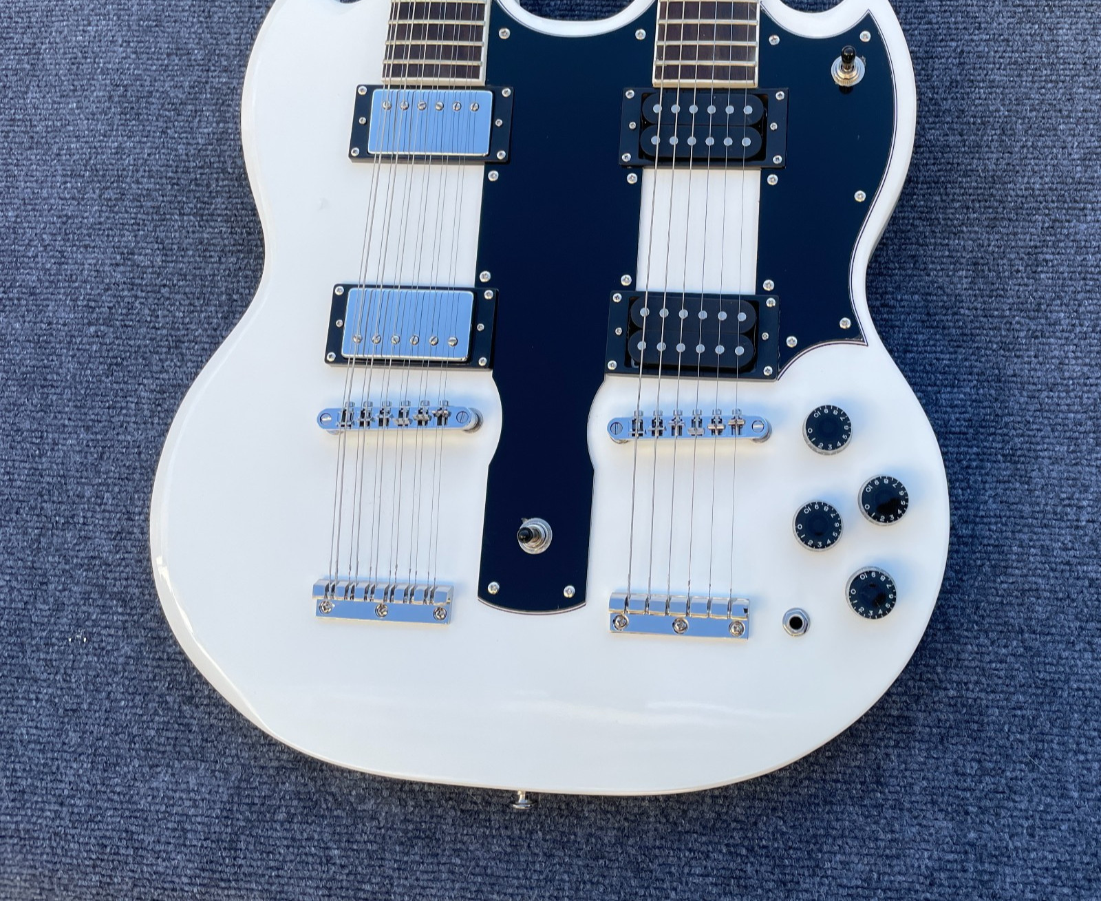 6+12 String Double Neck Electric Guitar Glossy Finished Solid Body Guitarra