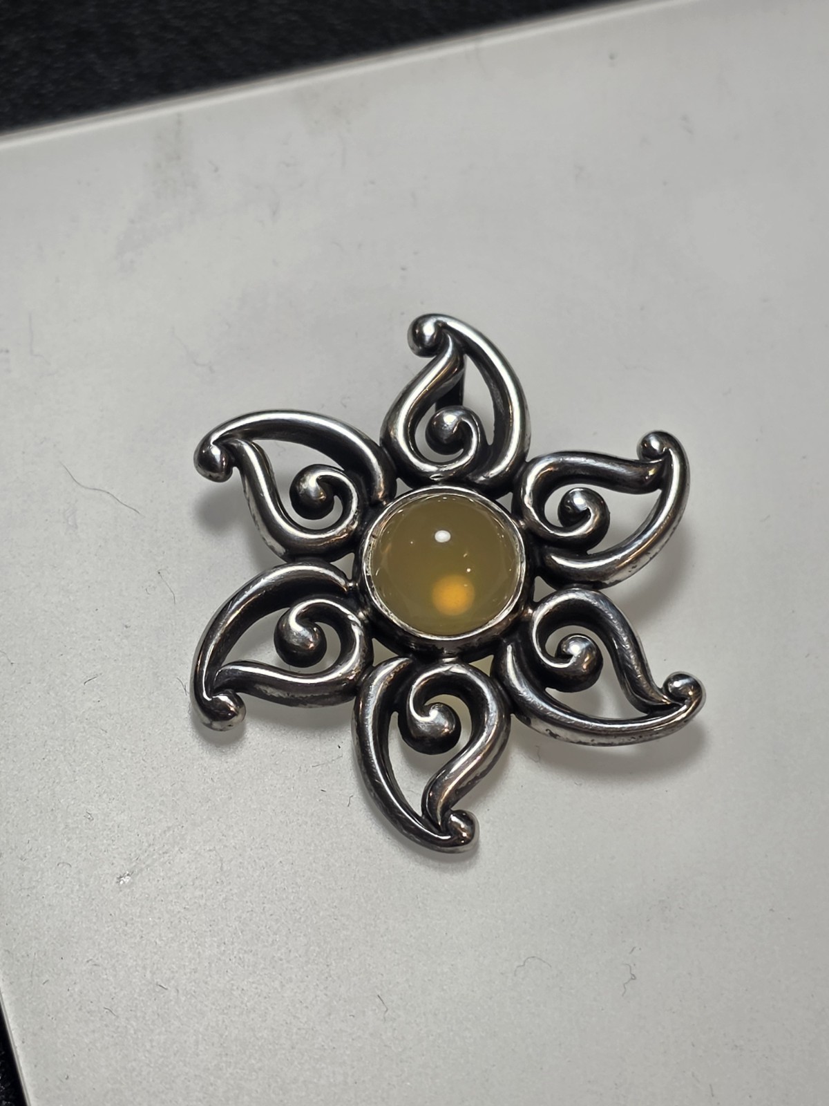 Authentic VTG James Avery sterling silver Citrine Stone Sun pendant Rare Retired