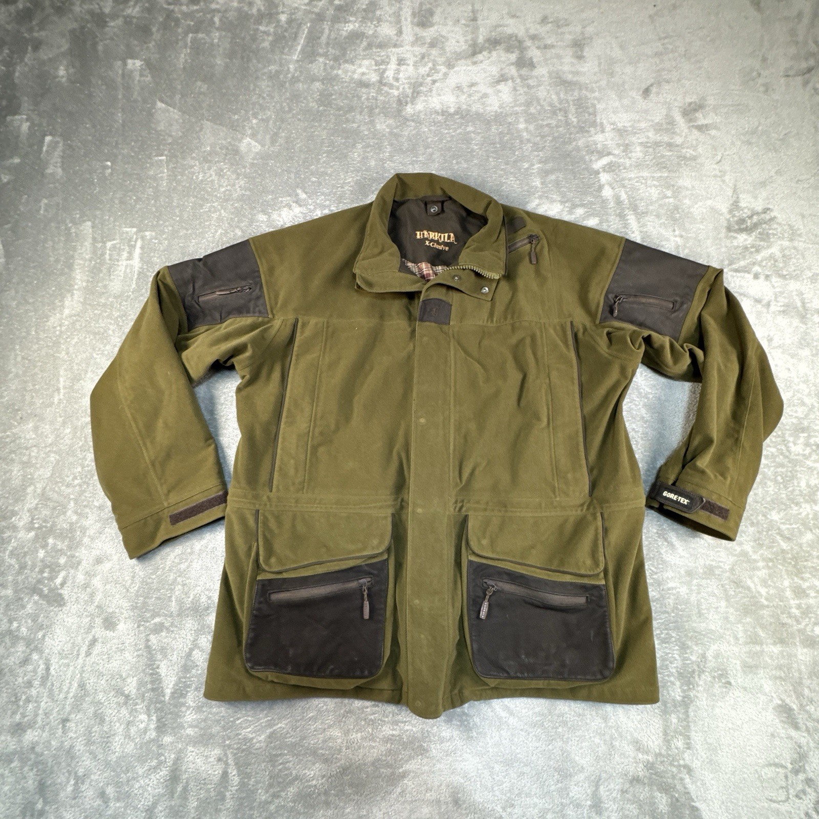 Harkila Xclusive Jacket Mens 60 Goretex Hunting Outdoor Shooting Plaid Lined