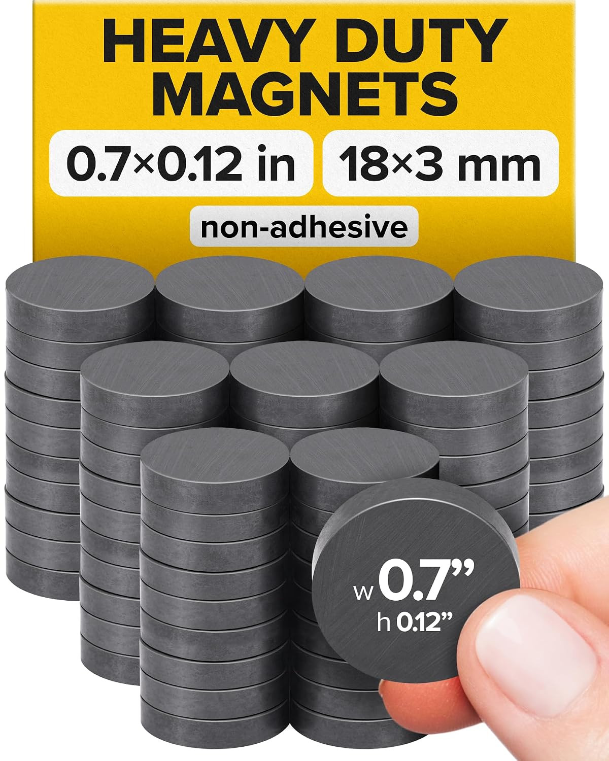 Strong Ceramic Round Magnets, 0.7x0.2 (18x5mm), 30 Pcs