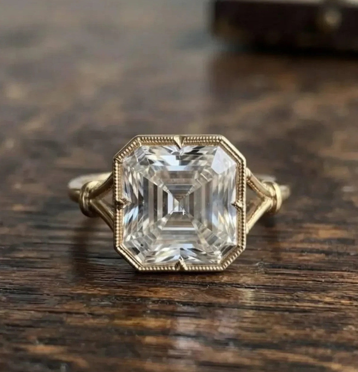 IGI 3CT Asscher Cut E/VS Lab Grown Diamond Bezel Engagement Ring 14k Yellow Gold IGI 3CT Asscher Cut E/VS Lab Grown Diamond Bezel Engagement Ring 14k Yellow Gold