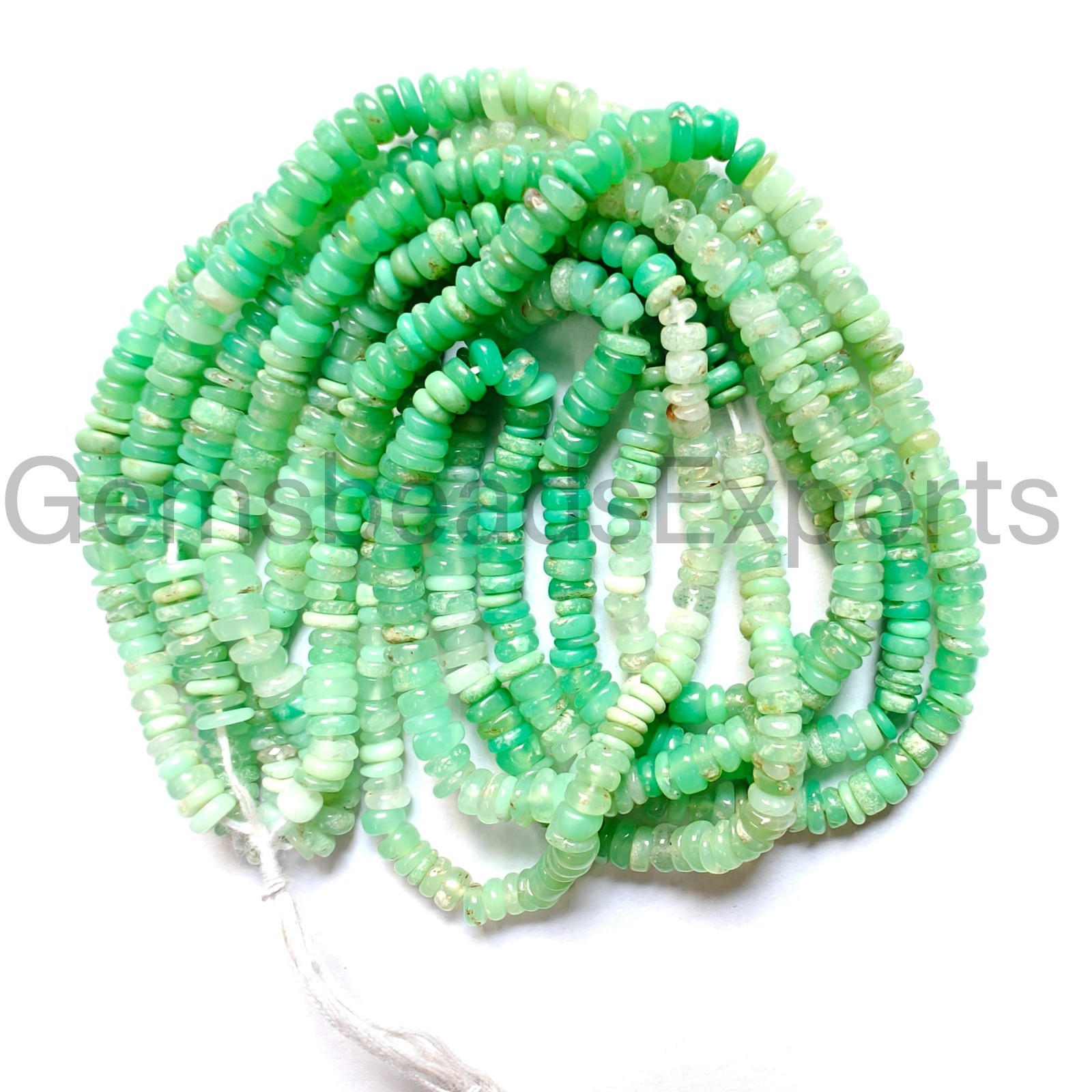 4.00-4.50 MM, Natural Shaded Chrysoprase Beads, Smooth & Plain Tyre Cut Gemstone 4.00-4.50 MM, Natural Shaded Chrysoprase Beads, Smooth & Plain Tyre Cut Gemstone