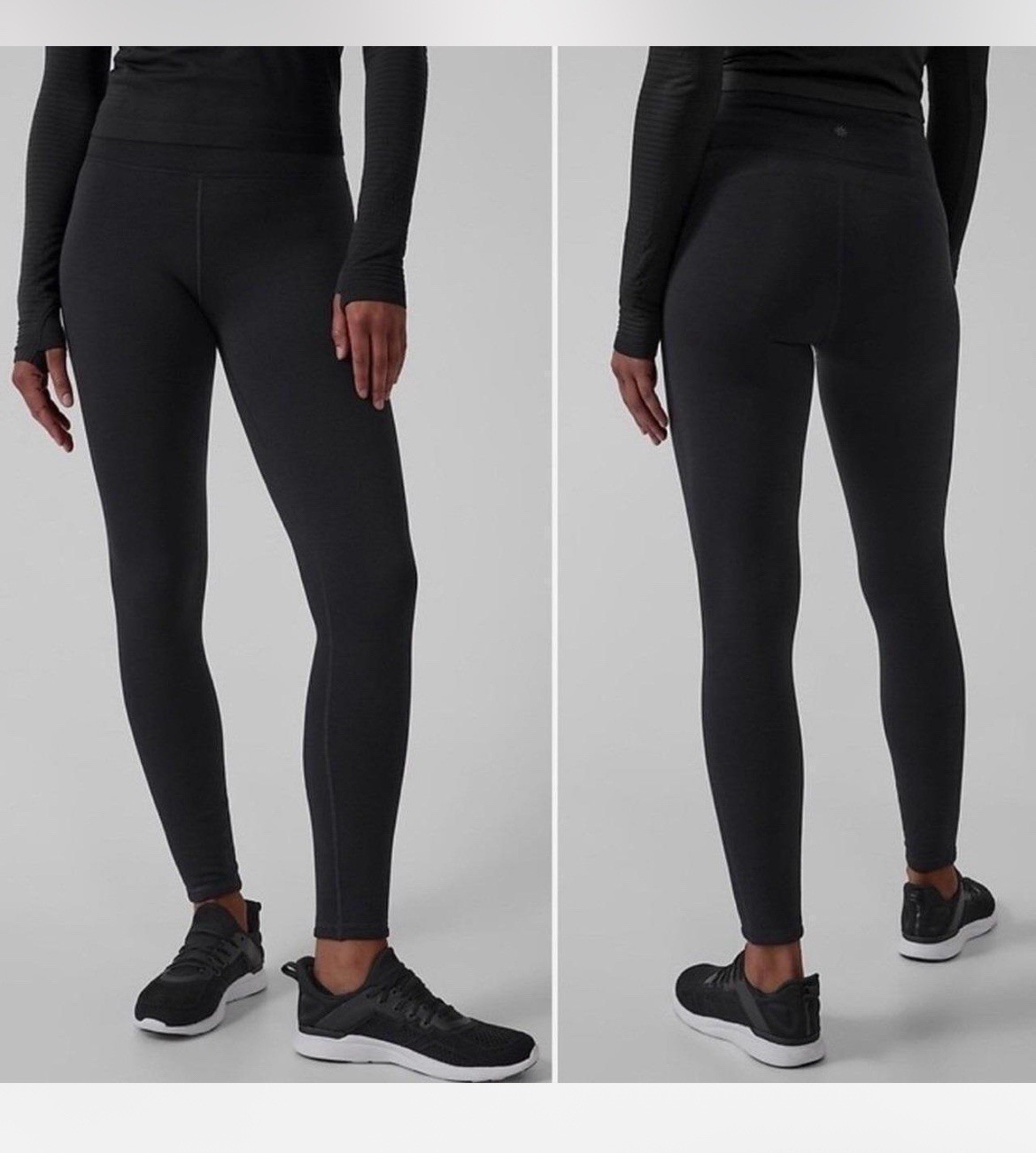 NWT Athleta Attitude Pants Stash Tight Polartec Powerstretch L Black Leggings