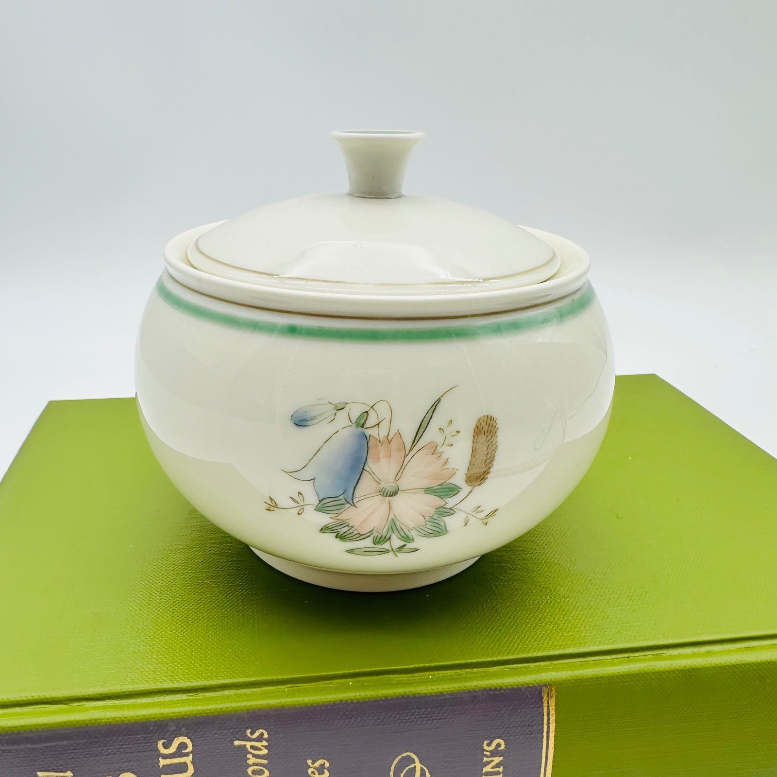 Royal Copenhagen Floral Bluebell Lidded Sugar Bowl Denmark 965Y