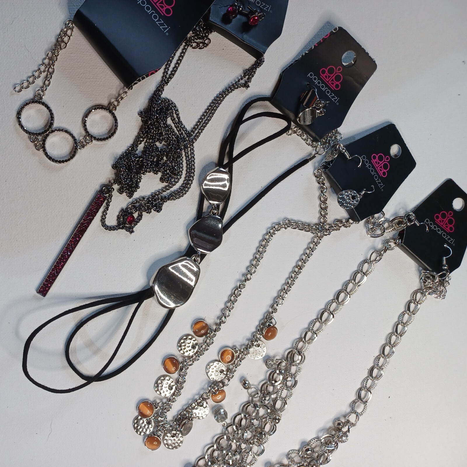 Necklace Lot 5 Piece Paparazzi with Earrings Bracelet (AL) Costume Jewelry 