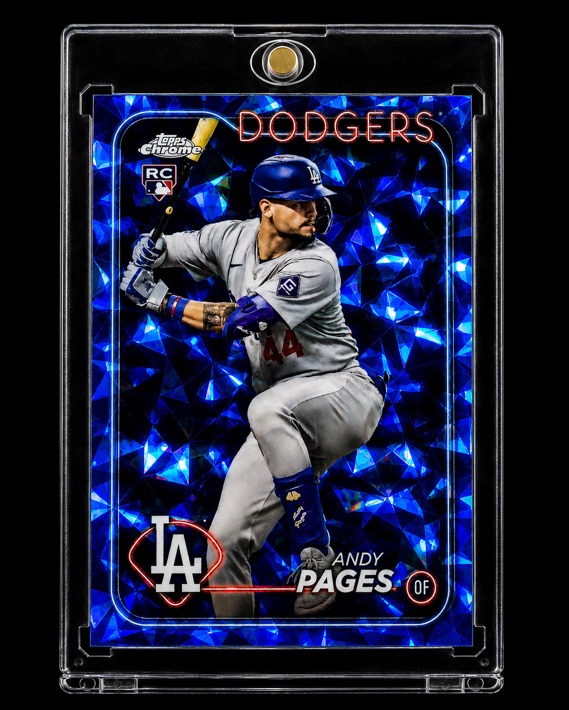 ANDY PAGES BLUE DIAMOND ROOKIE REFRACTOR HOLO ATOMIC ICE SP Chrome DODGERS