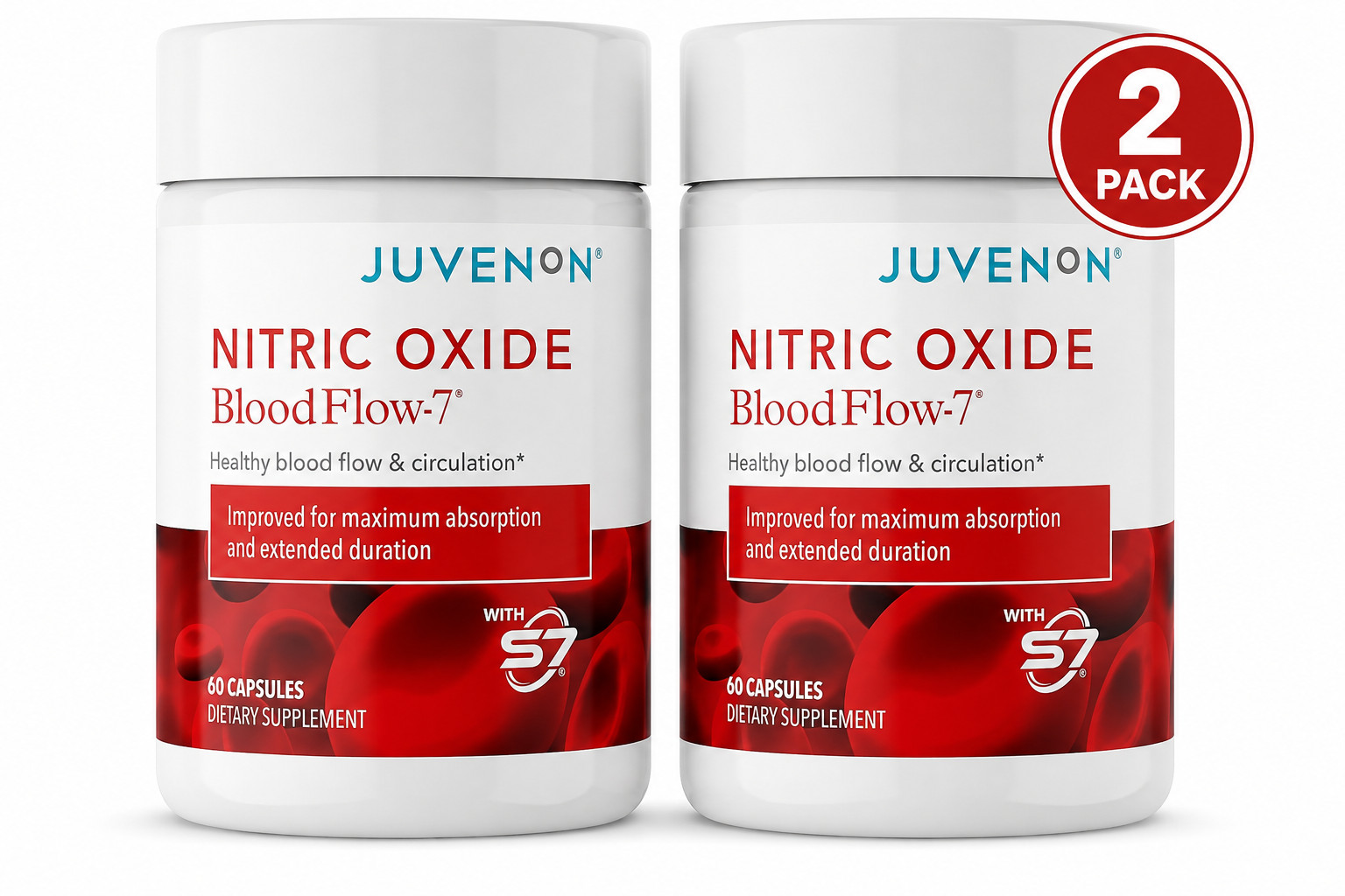 Juvenon BloodFlow-7 Nitric Oxide Supplements for Men&Women - Natural Nitric Oxid