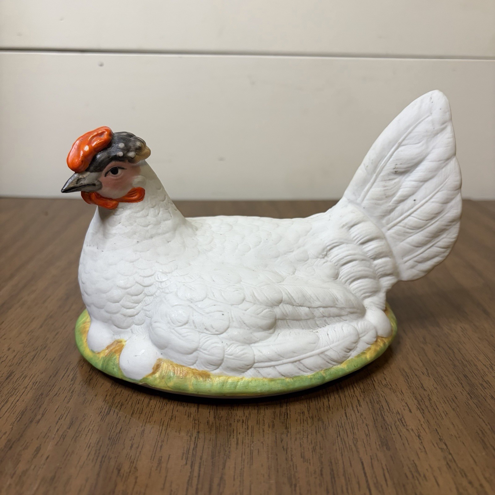 Antique Staffordshire Hen on Nest Egg Tureen Lid Cover Chicken Pottery England