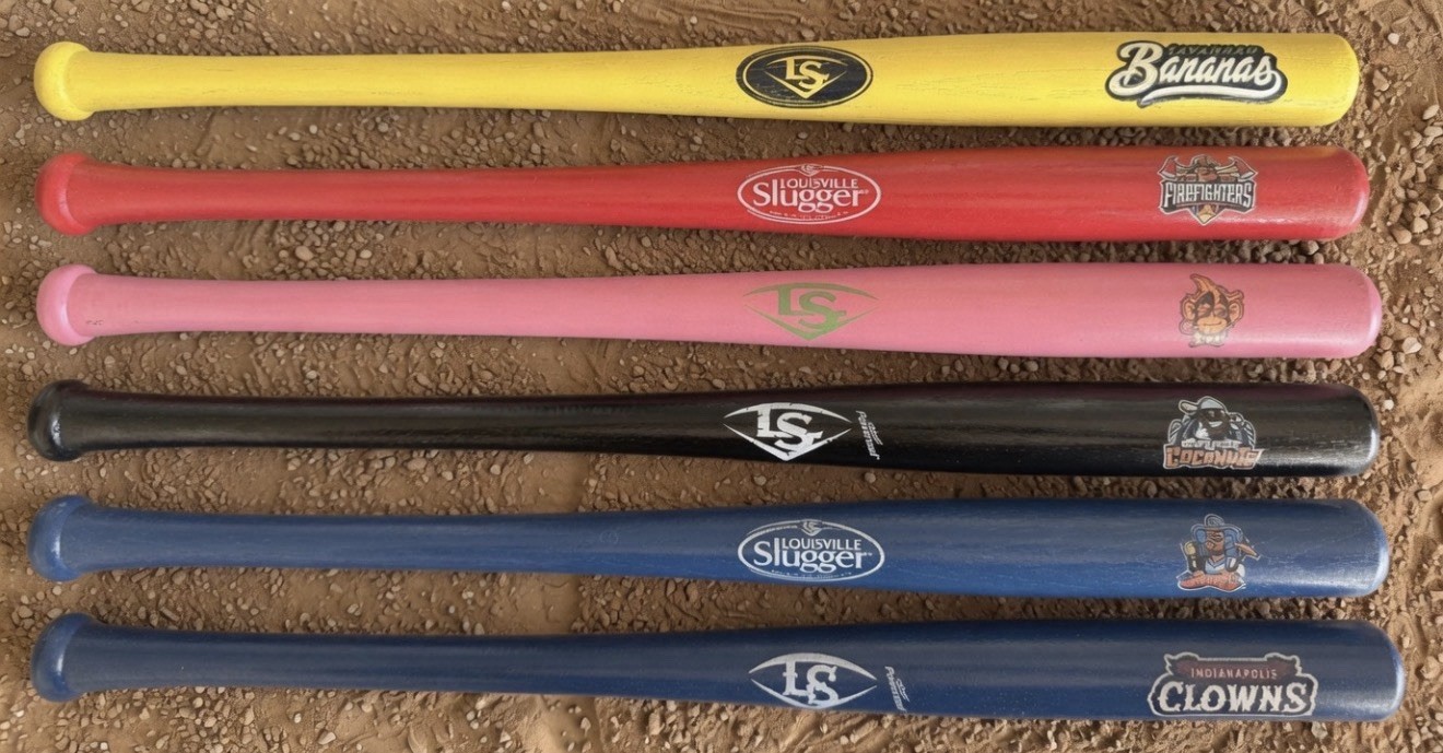 Banana Ball Souvenir Bats All 6 Teams - Bananas, Party Animals W/ 3 Pack Cards