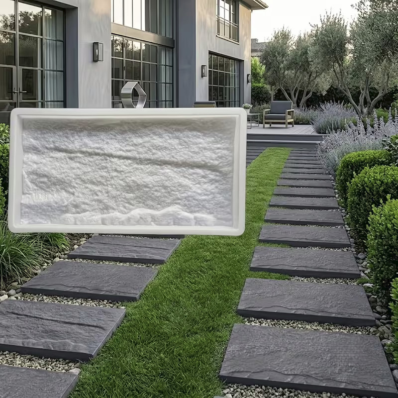 LARGE Stepping Stone Textured Paver Walkway Mold Plastic Concrete Cement Mould