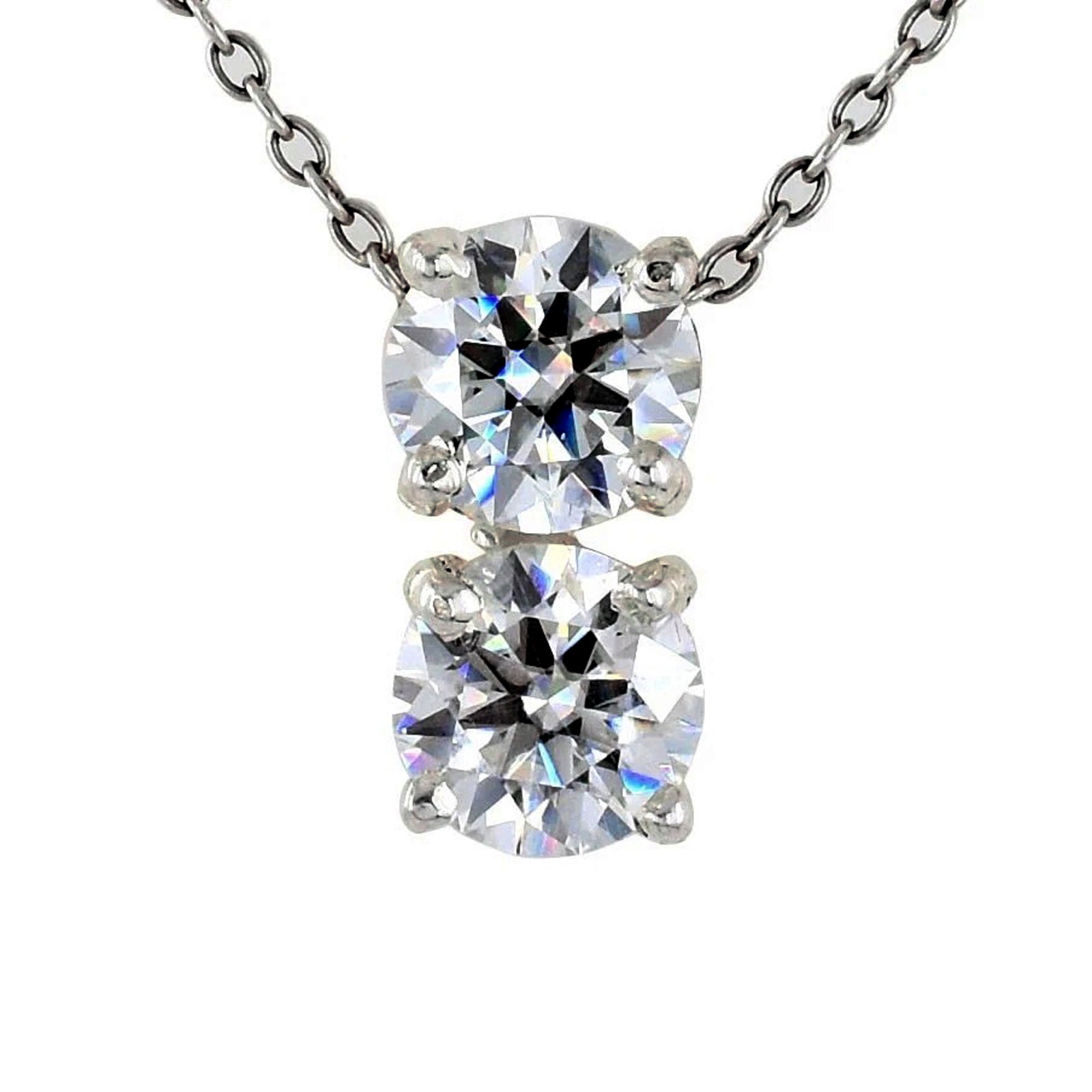 4.00Ct. Round Shape Certified White Diamond Pendant In 925 Silver - Tariffs Free
