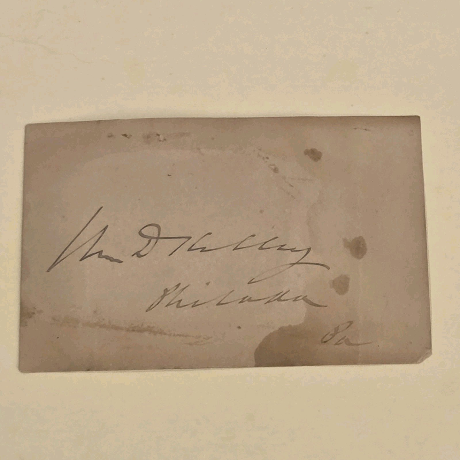 William D Kelley Signed 1800s Politician Autograph Friend Of Abraham Lincoln
