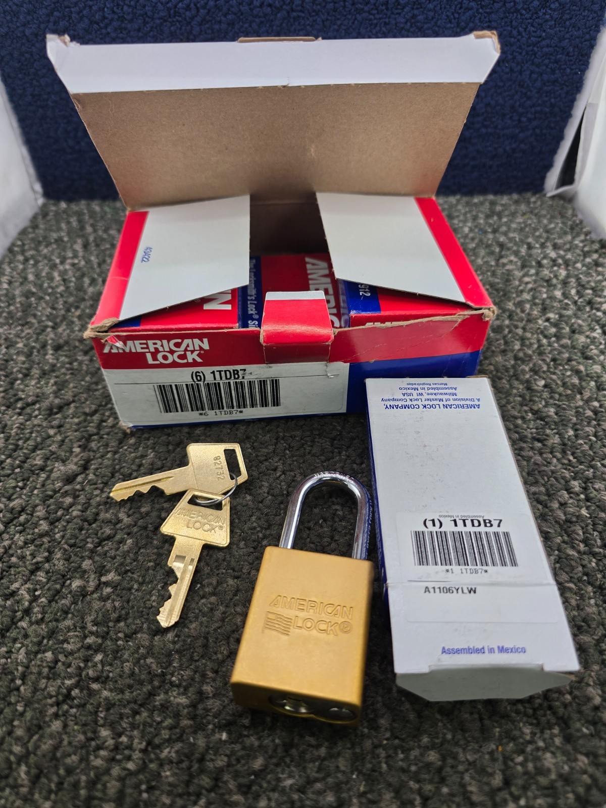 (QTY 6) American Lock A1106YLW Anodized Aluminum Safety Lockout Tagout Padlocks