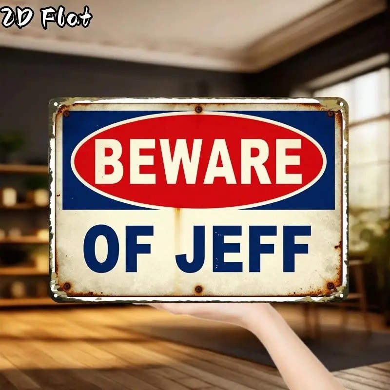 Beware Of Jeff Funny Aluminum Sign