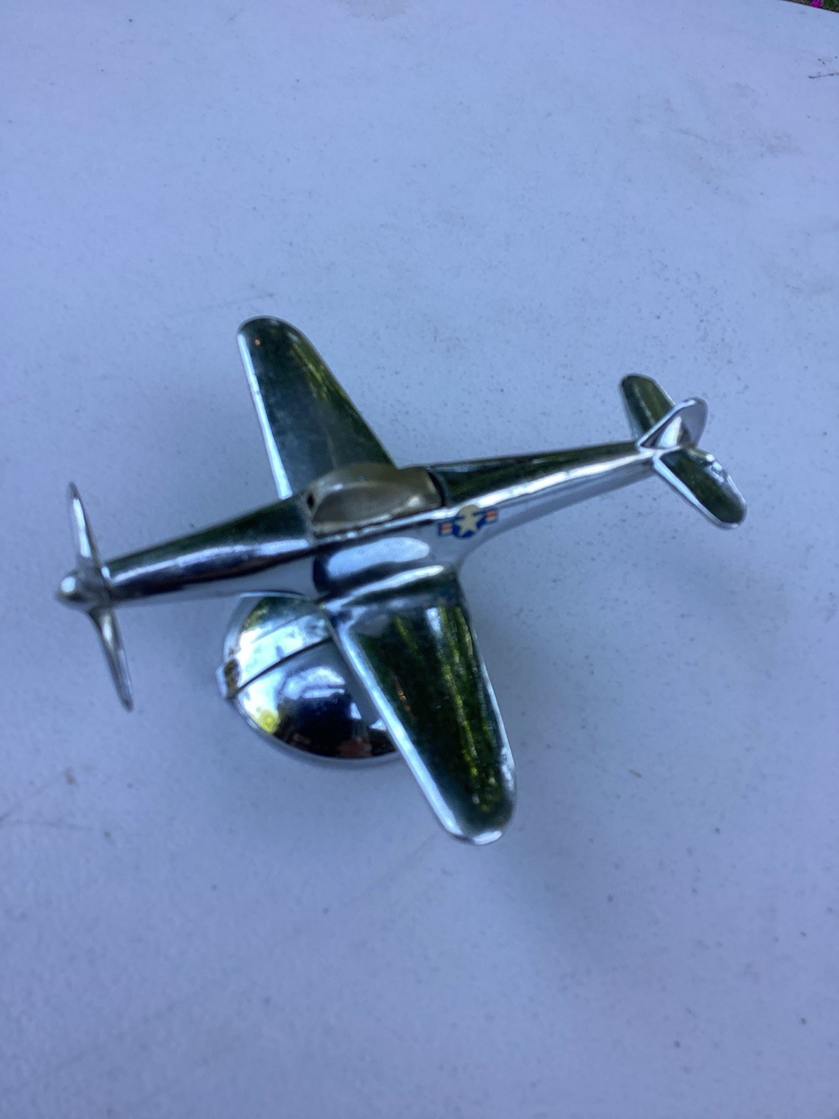 Vintage 1940’s Negbaur Art Deco P-51 Mustang Table Lighter-UNTESTED- Vintage 1940’s Negbaur Art Deco P-51 Mustang Table Lighter-UNTESTED-