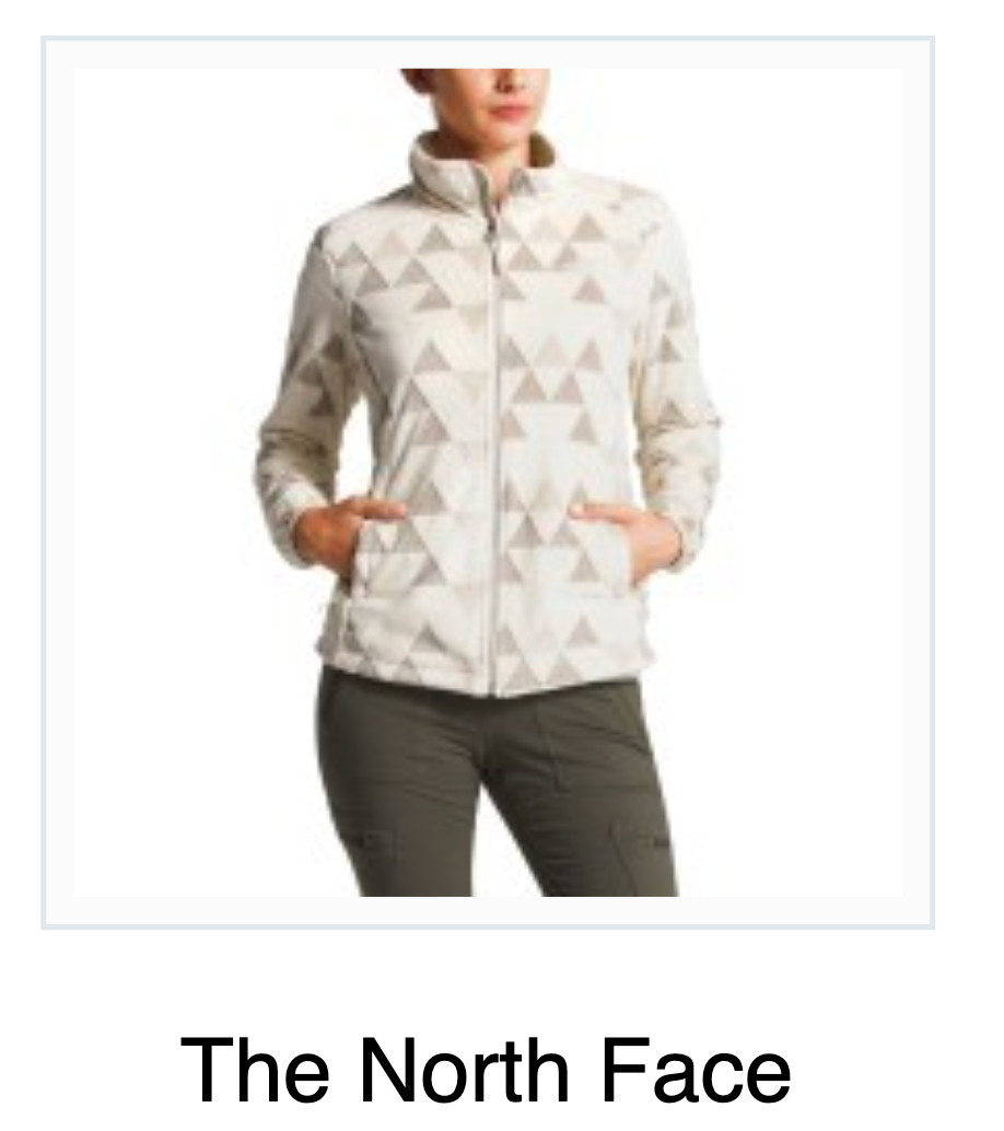 The North Face Women\'s Novelty Osito Jacket - Vintage White Triangle Pile Print The North Face Women\'s Novelty Osito Jacket - Vintage White Triangle Pile Print