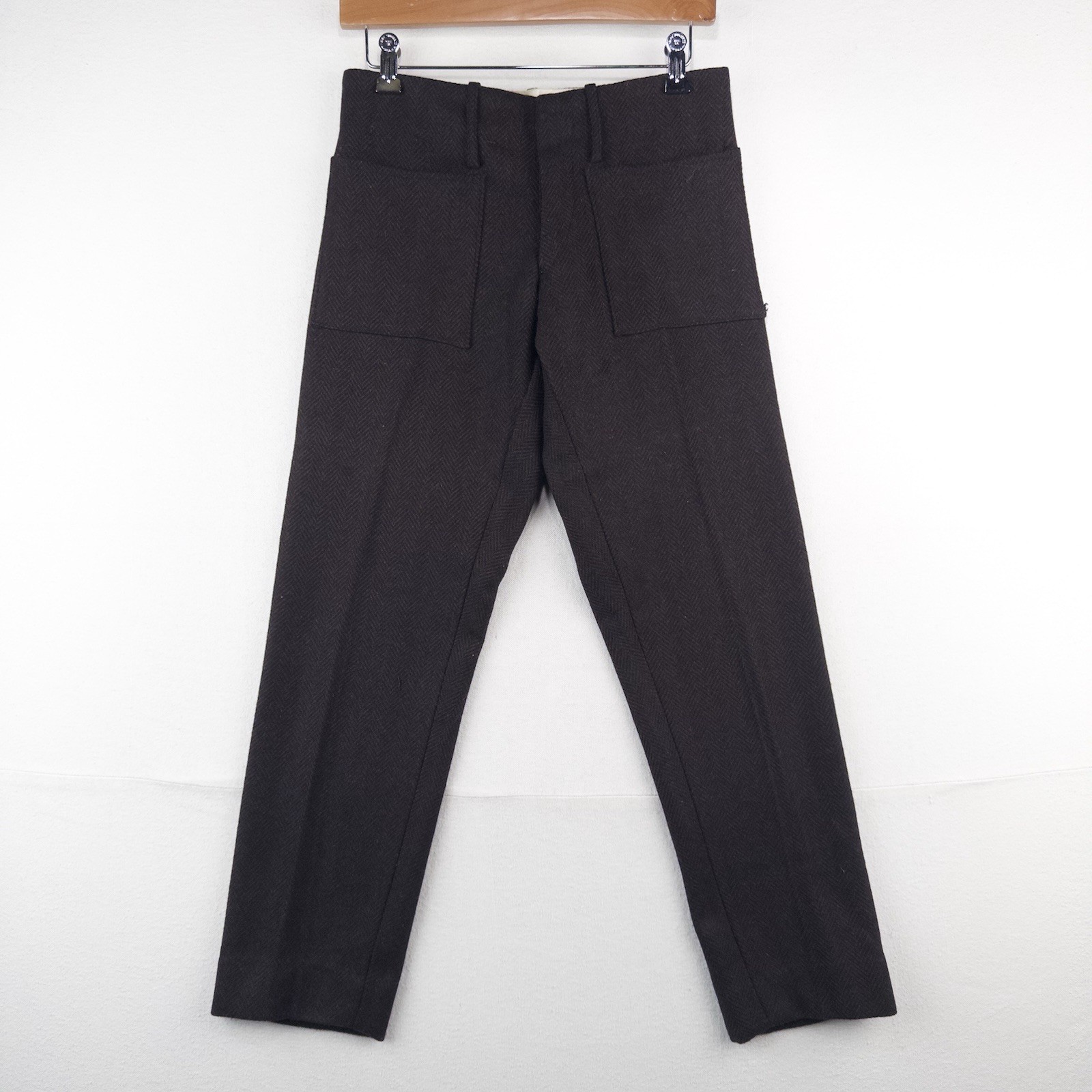 50\'s Vtg Monarch Mfg Co. Boys Wool Pants 28x28 Brown Herringbone