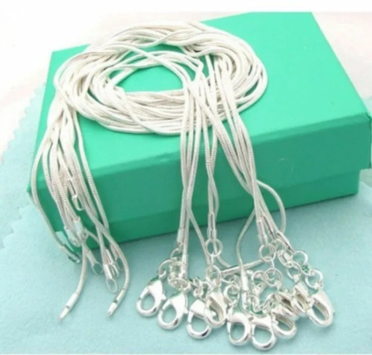 10PCS wholesale 925 sterling solid silver 1MM 16-30inch snake chain necklace 10PCS wholesale 925 sterling solid silver 1MM 16-30inch snake chain necklace