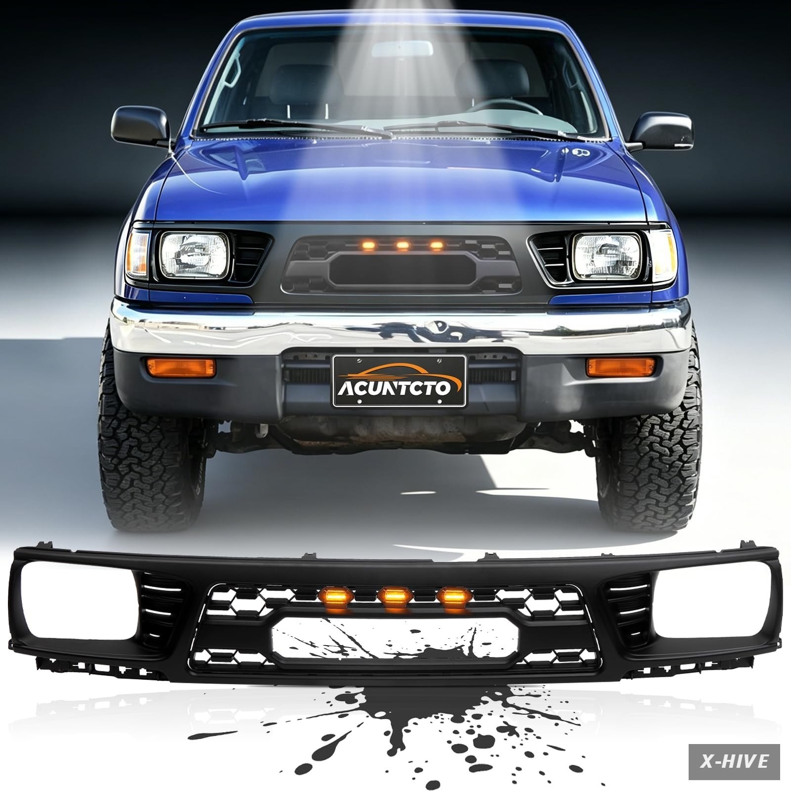Front Grille Assembly Compatible with 1995 1996 1997 Tacoma 1St Gen,TRD Style A