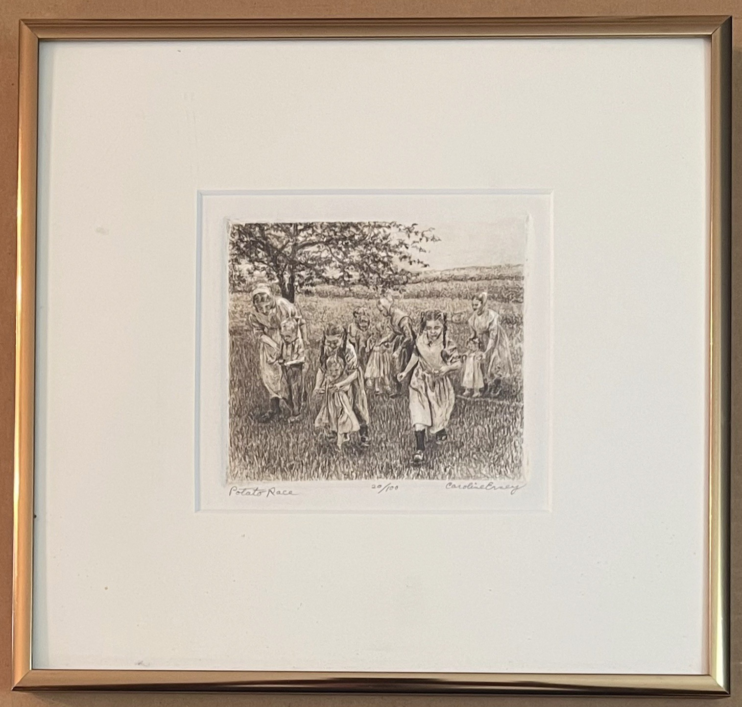 Caroline Erney American Etching Signed Listed Caroline Erney American Etching Signed Listed
