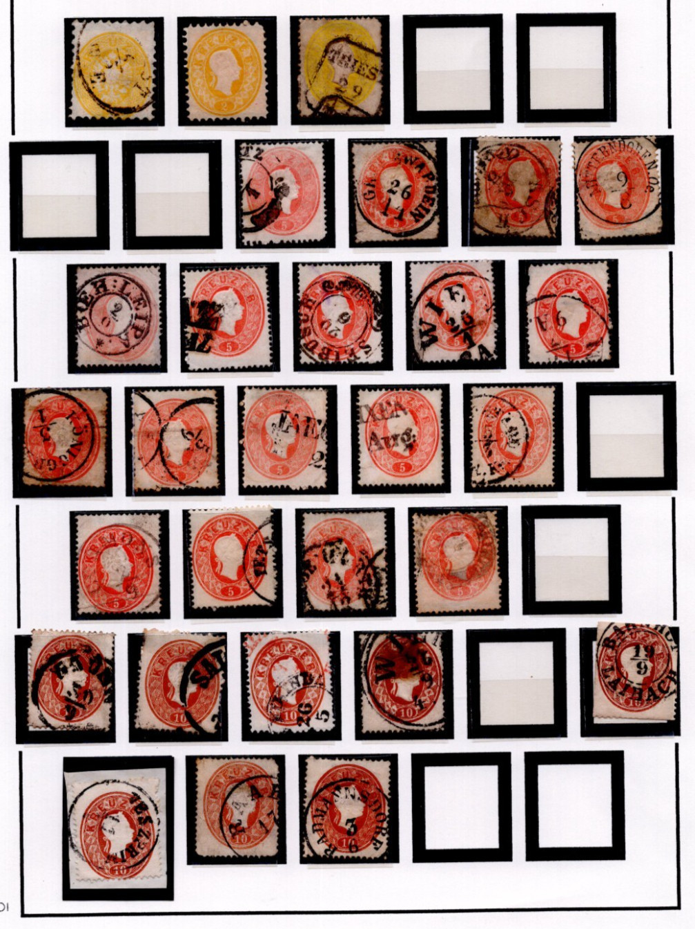 Austria 1858-1863 A Specialized Collection Of 150 Classic Stamps