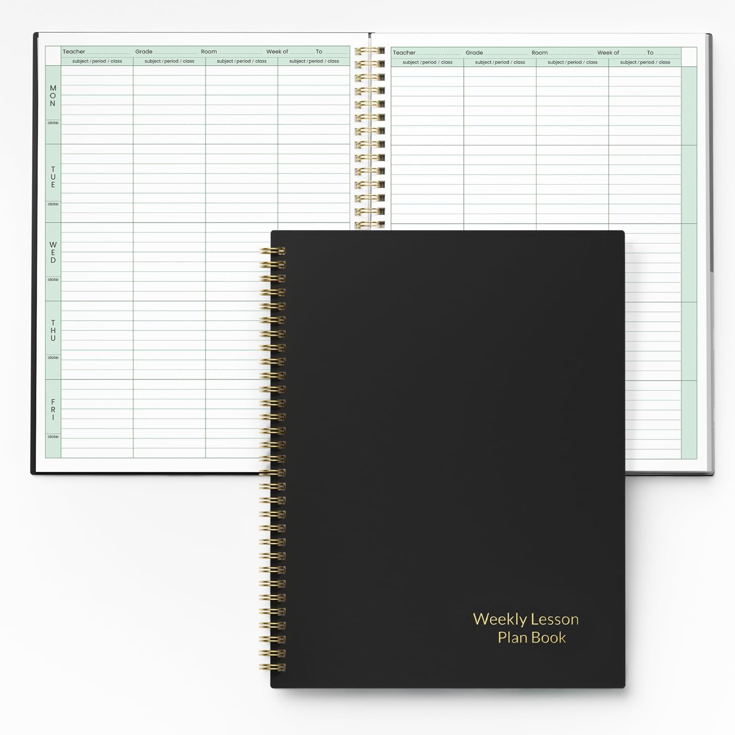 Teacher Lesson Plan Book 8 Period Undated 2026-2027 8.5 x 11 Black Teacher Lesson Plan Book 8 Period Undated 2026-2027 8.5 x 11 Black