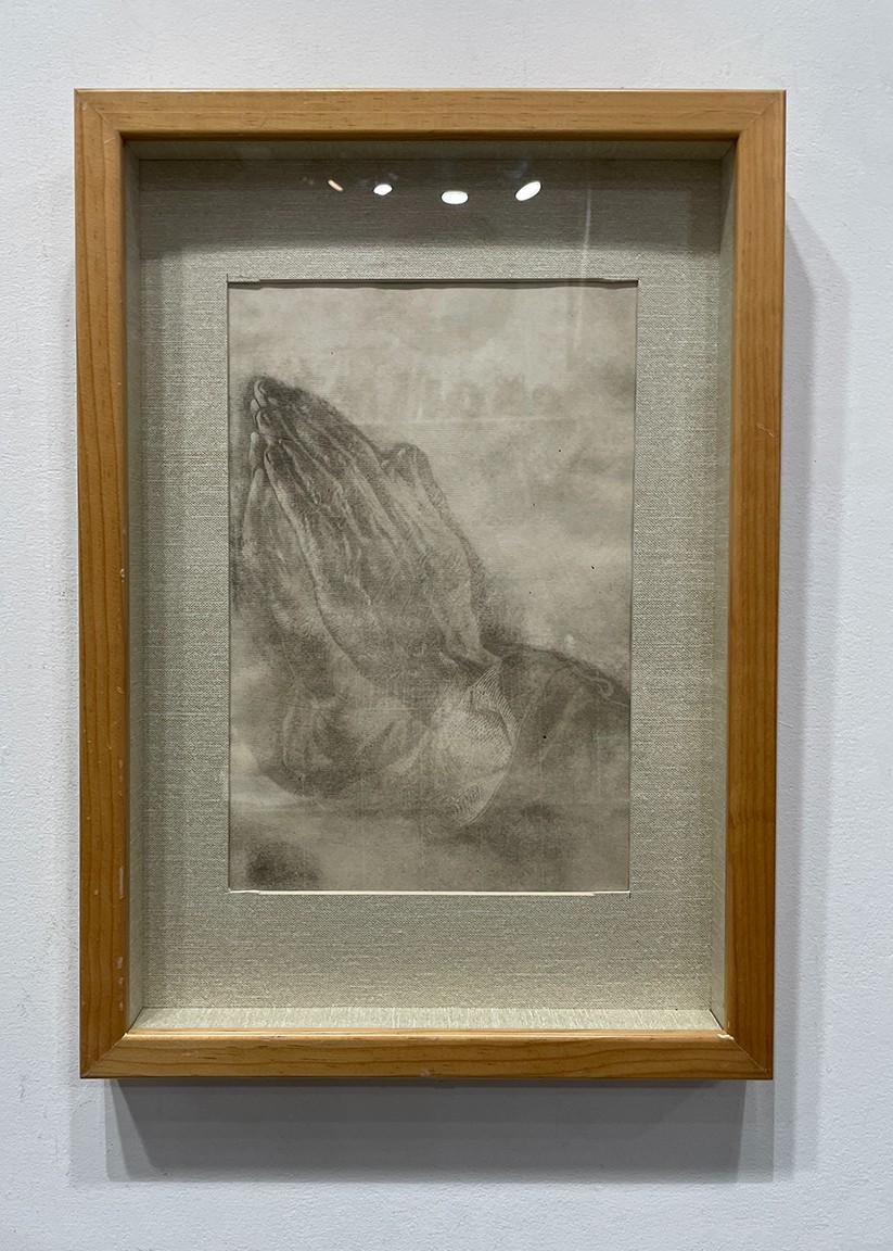 Antique PRAYING HANDS By ALBRECHT DURER Etching on paper.  1700\'s FRAMED