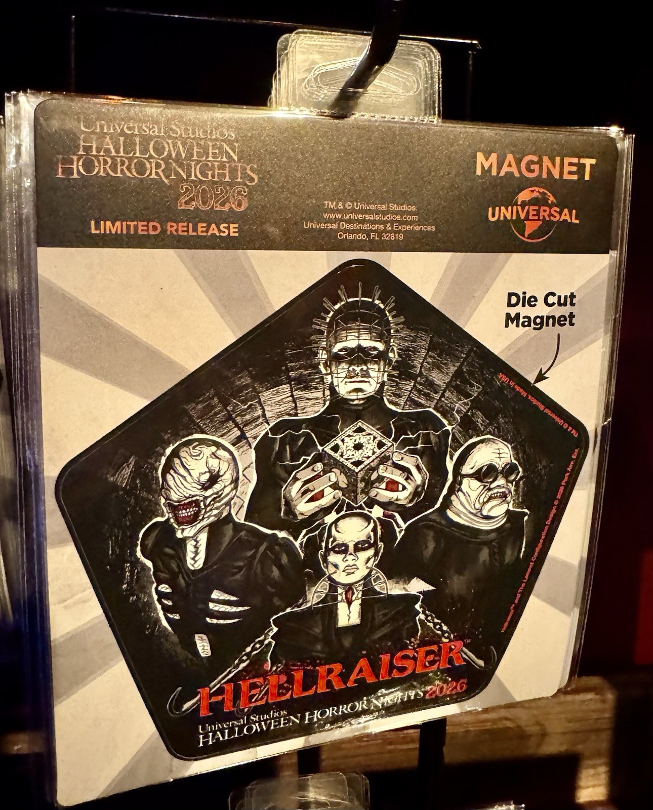 Universal Halloween Horror Nights 2026 Limited Release Hellraiser Magnet HHN