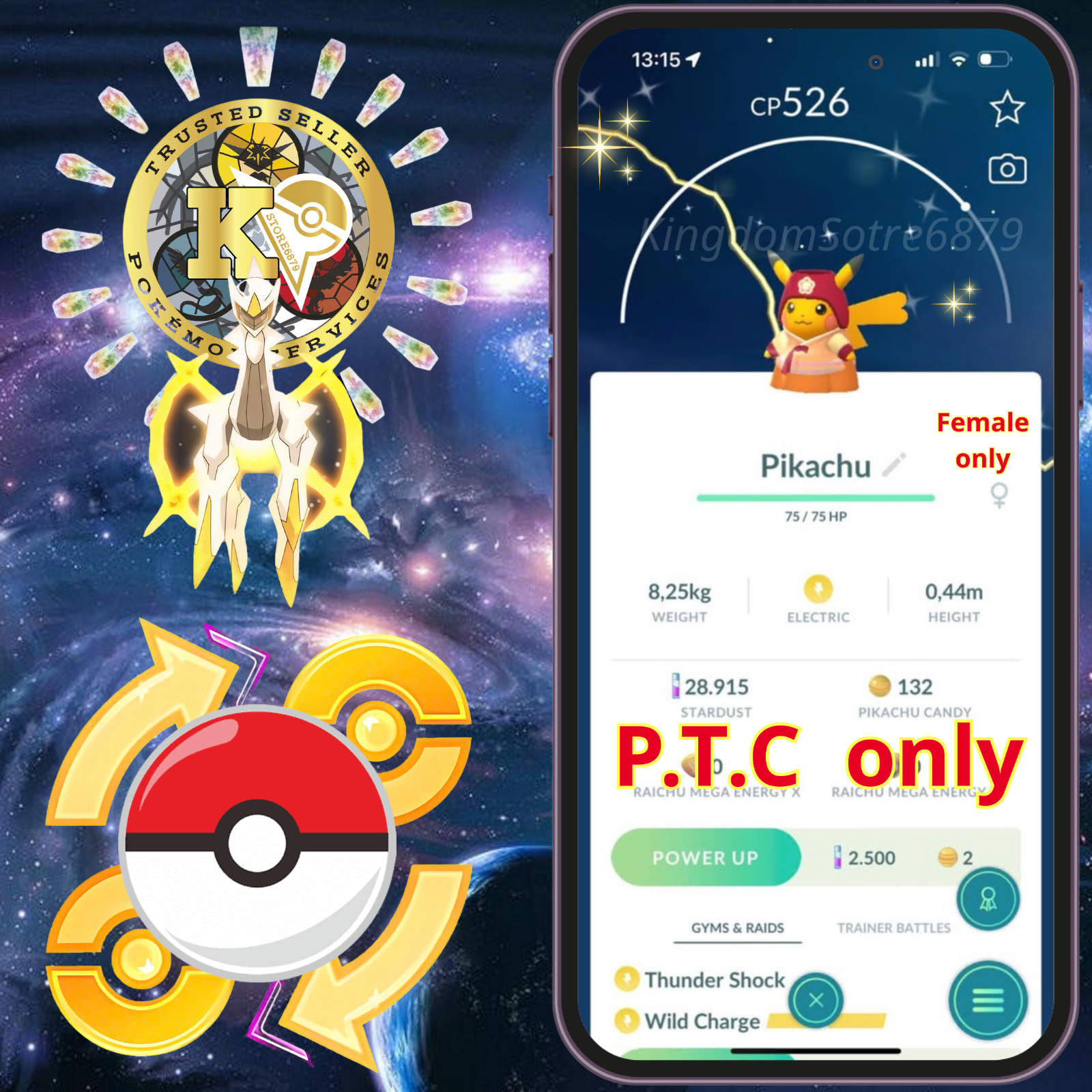 Pokémon —GO— NEW Shiny Pikachu Orange Hanbok—P.T.C 20k—Digital♻️