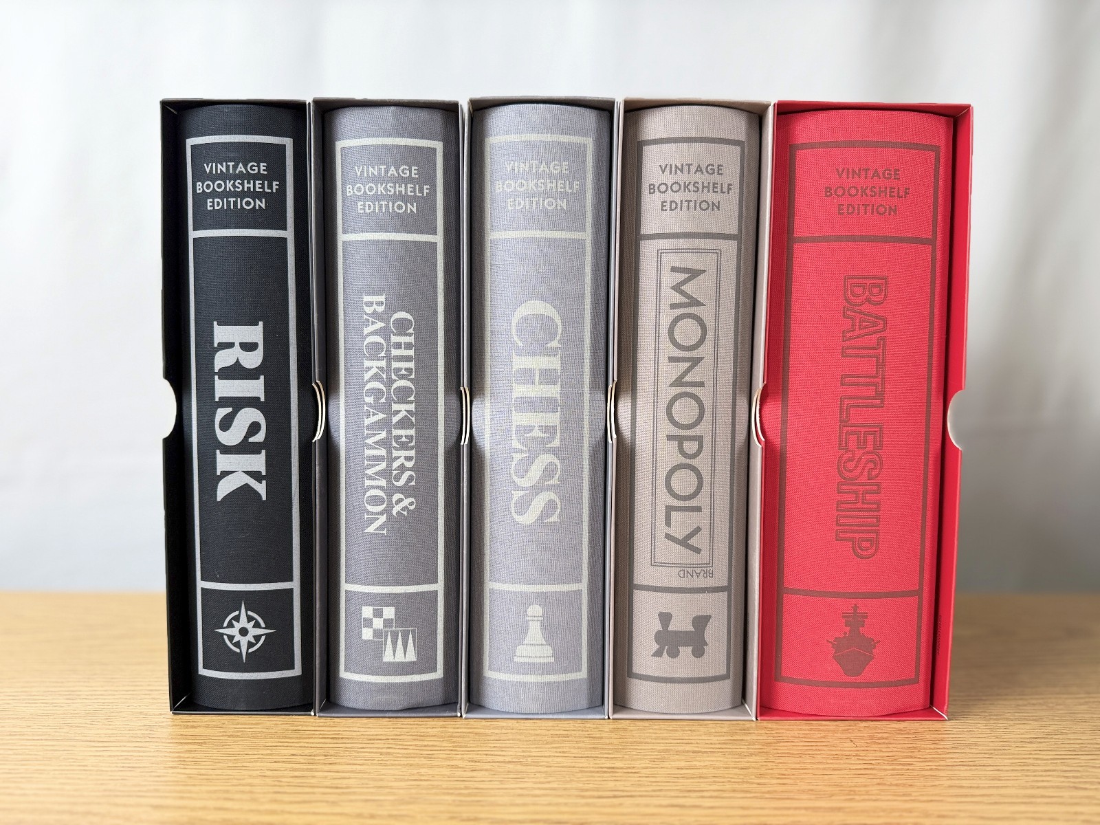 Vintage Linen Bookshelf Games 5 Pack Collection WS Game Company Open Box
