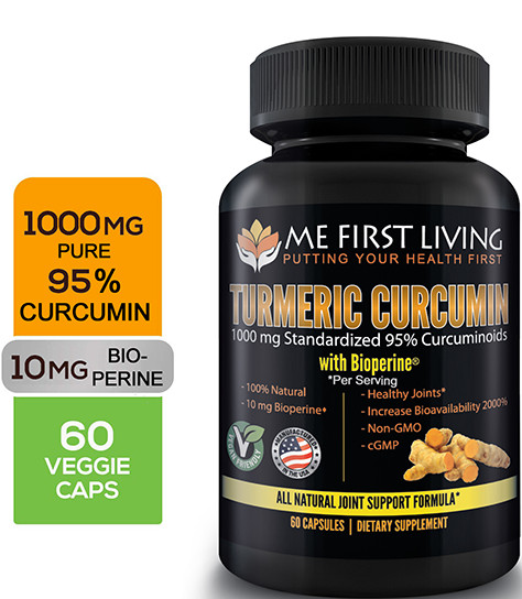 Me First Living Standardized Turmeric 1000 mg 95% Curcuminoids, 10 mg Bioperine Me First Living Standardized Turmeric 1000 mg 95% Curcuminoids, 10 mg Bioperine