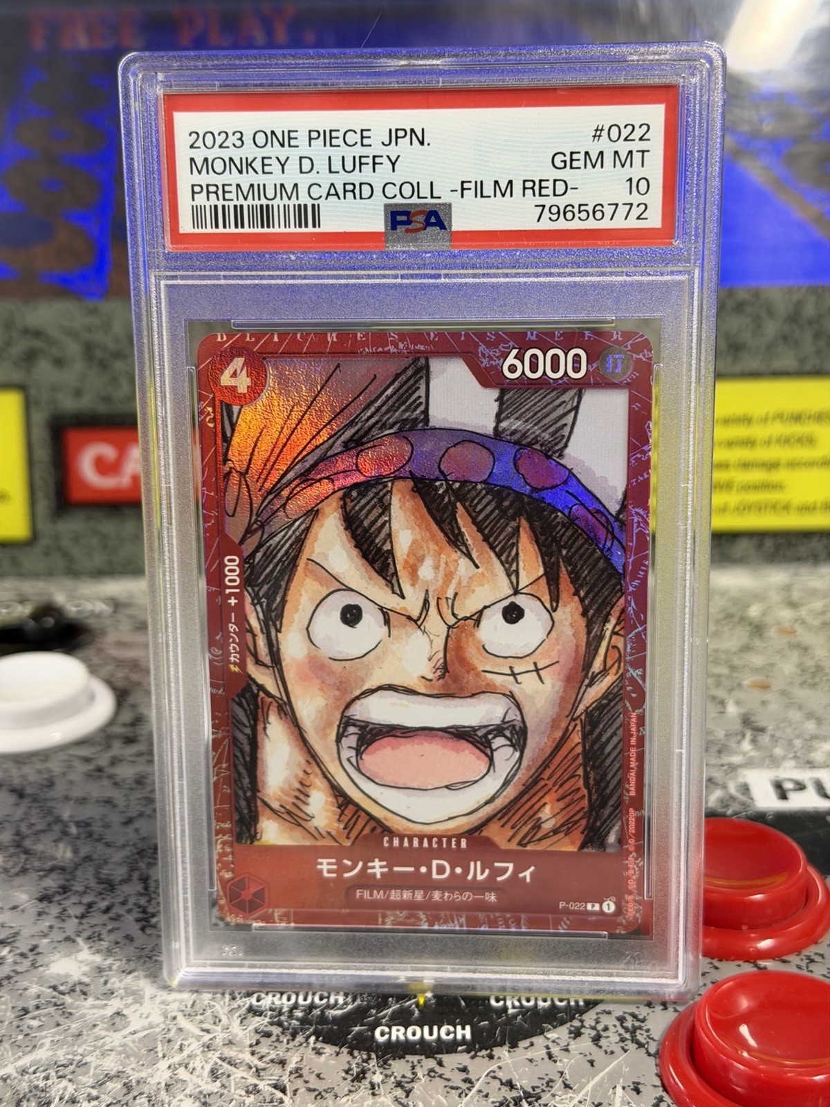 2023 One Piece Japanese Monkey D. Luffy #022 Premium Collection Film Red PSA 10