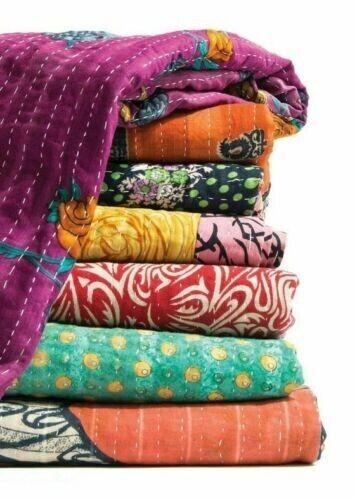 20 PC Vintage Kantha Quilt Sari Coverlet Sundance kantha Throw Recycle Fabric 20 PC Vintage Kantha Quilt Sari Coverlet Sundance kantha Throw Recycle Fabric