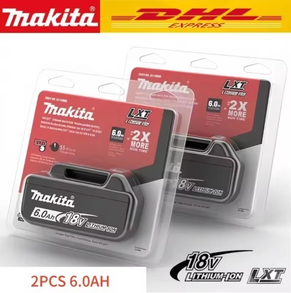 Makita BL1860B-2 18V LXT Lithium-Ion 6.0 Ah Battery - Pack of 2
