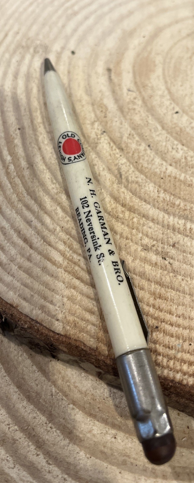 Vintage Scripto Mechanical Pencil N H Garman Reading PA Lehigh Anthracite Ad