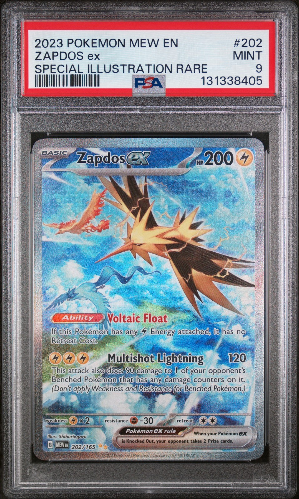 2023 POKEMON MEW EN-151 SPECIAL ILLUSTRATION RARE #202 ZAPDOS EX PSA 9 2023 POKEMON MEW EN-151 SPECIAL ILLUSTRATION RARE #202 ZAPDOS EX PSA 9