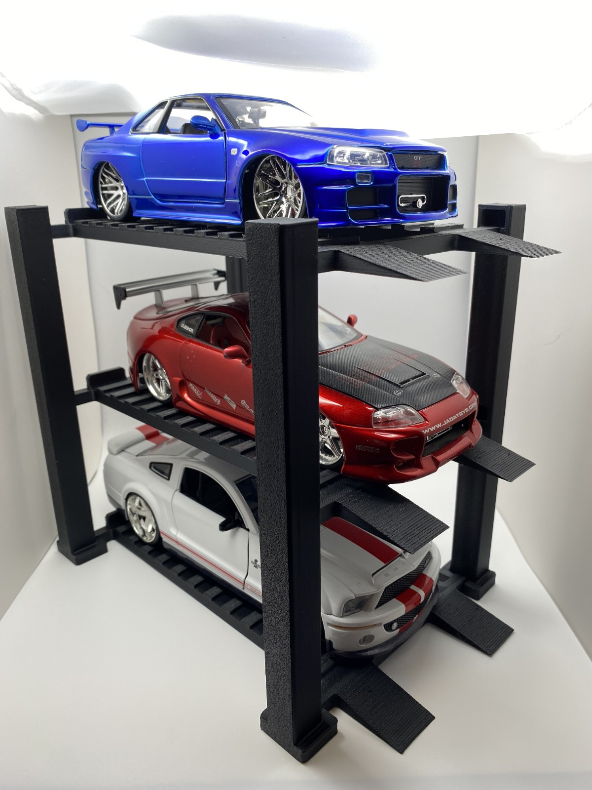 1:24 Scale 4 Post Lift Display for Diecast Cars 3 Tier Garage Diorama