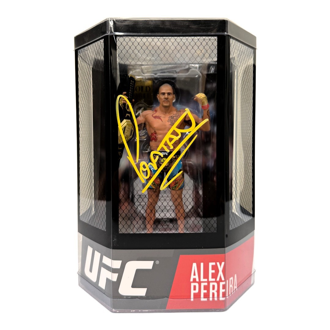 Alex Pereira autographed signed UFC Action Figure JSA COA Poatan