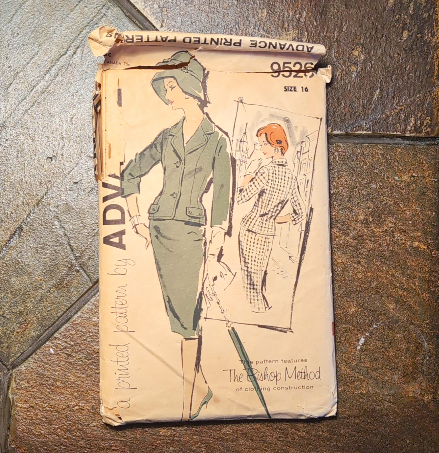 Advance 9526 Vintage 1950s Suit Sewing Pattern Women’s 16 Cut