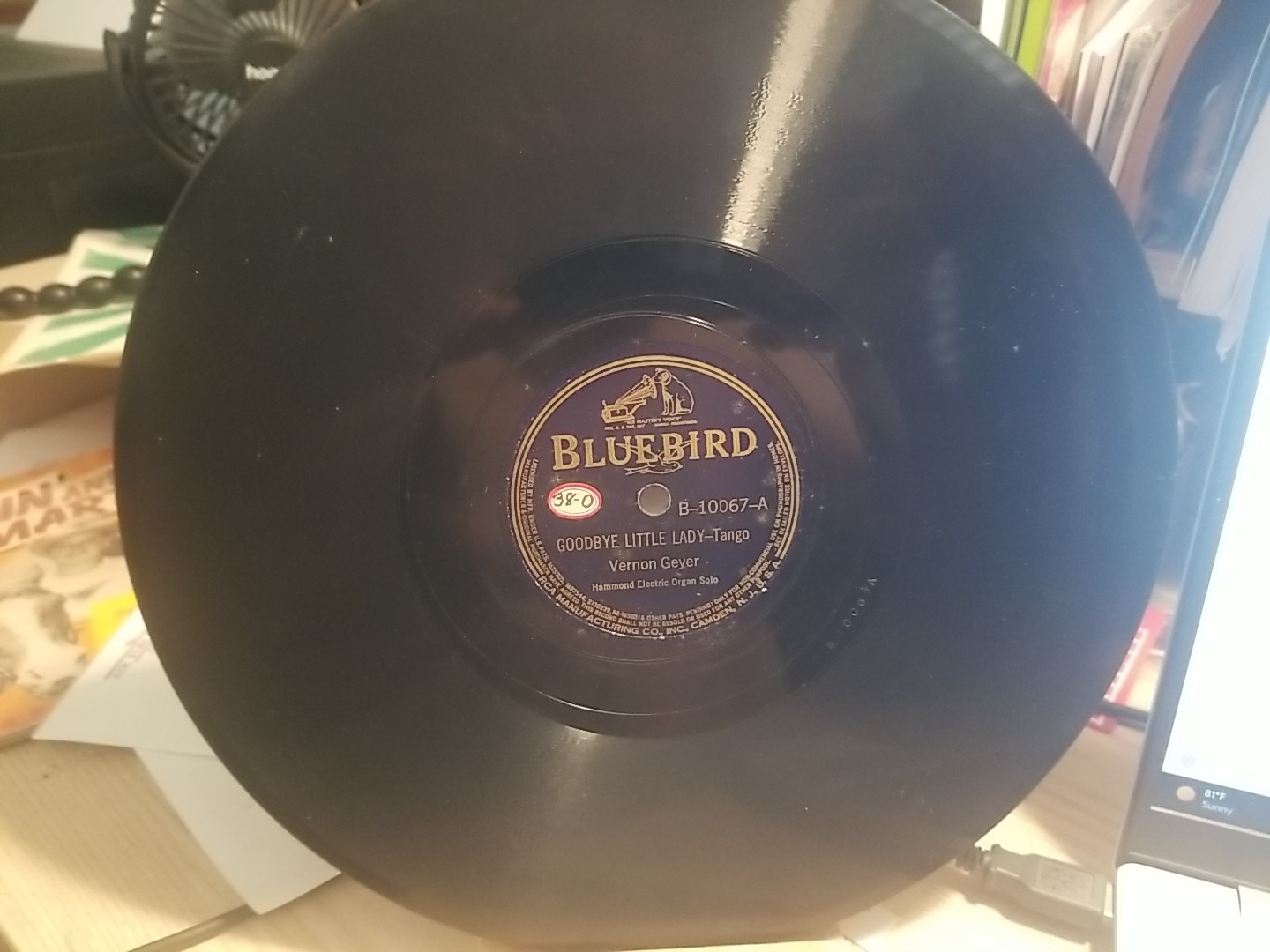 Goodbye Little Lady / Cielito Lindo VERNON GEYER electric organ Bluebird 78 Goodbye Little Lady / Cielito Lindo VERNON GEYER electric organ Bluebird 78