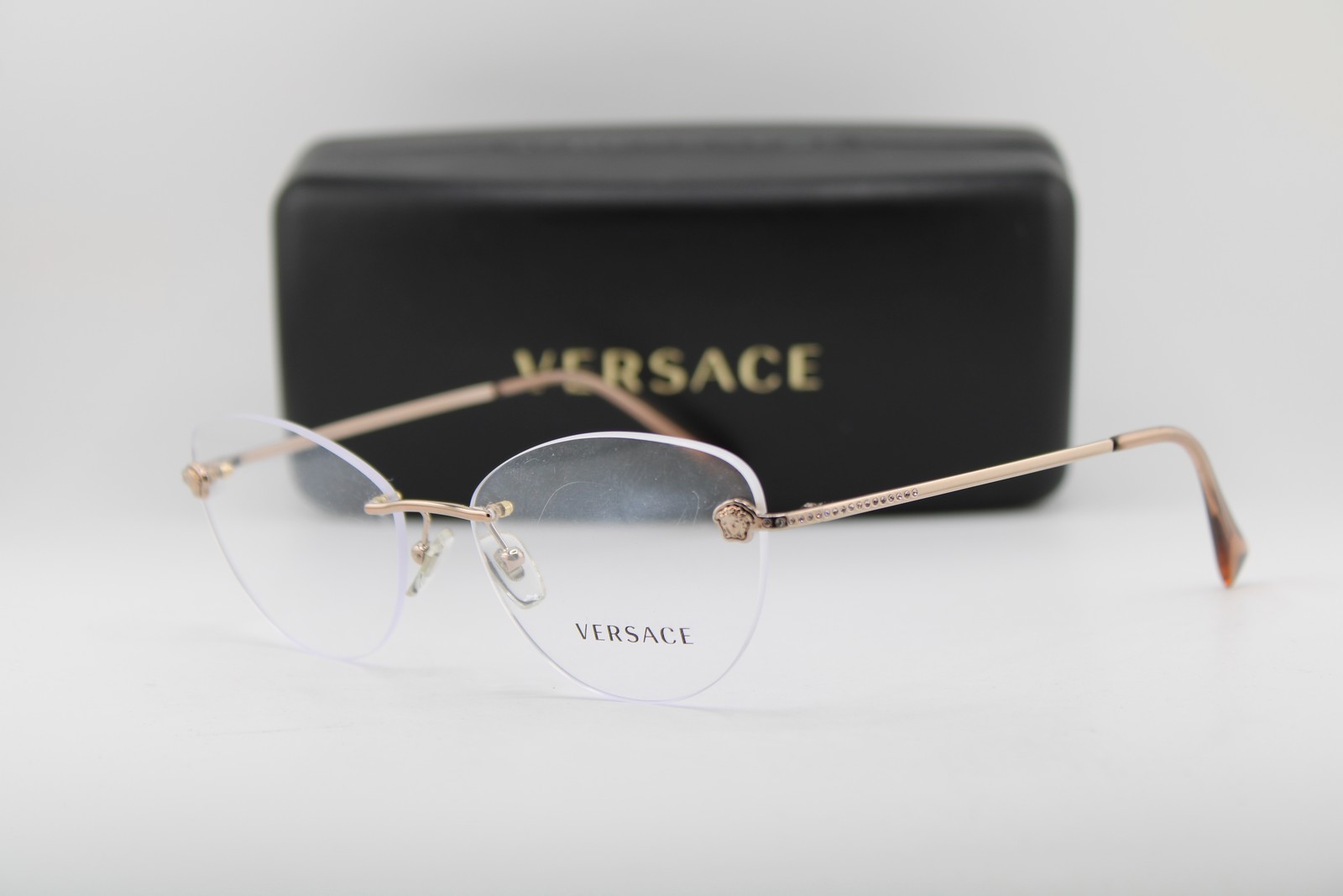 NEW VERSACE MOD. 1248-B 1052 GOLD BROWN AUTHENTIC EYEGLASSES 54-16 NEW VERSACE MOD. 1248-B 1052 GOLD BROWN AUTHENTIC EYEGLASSES 54-16