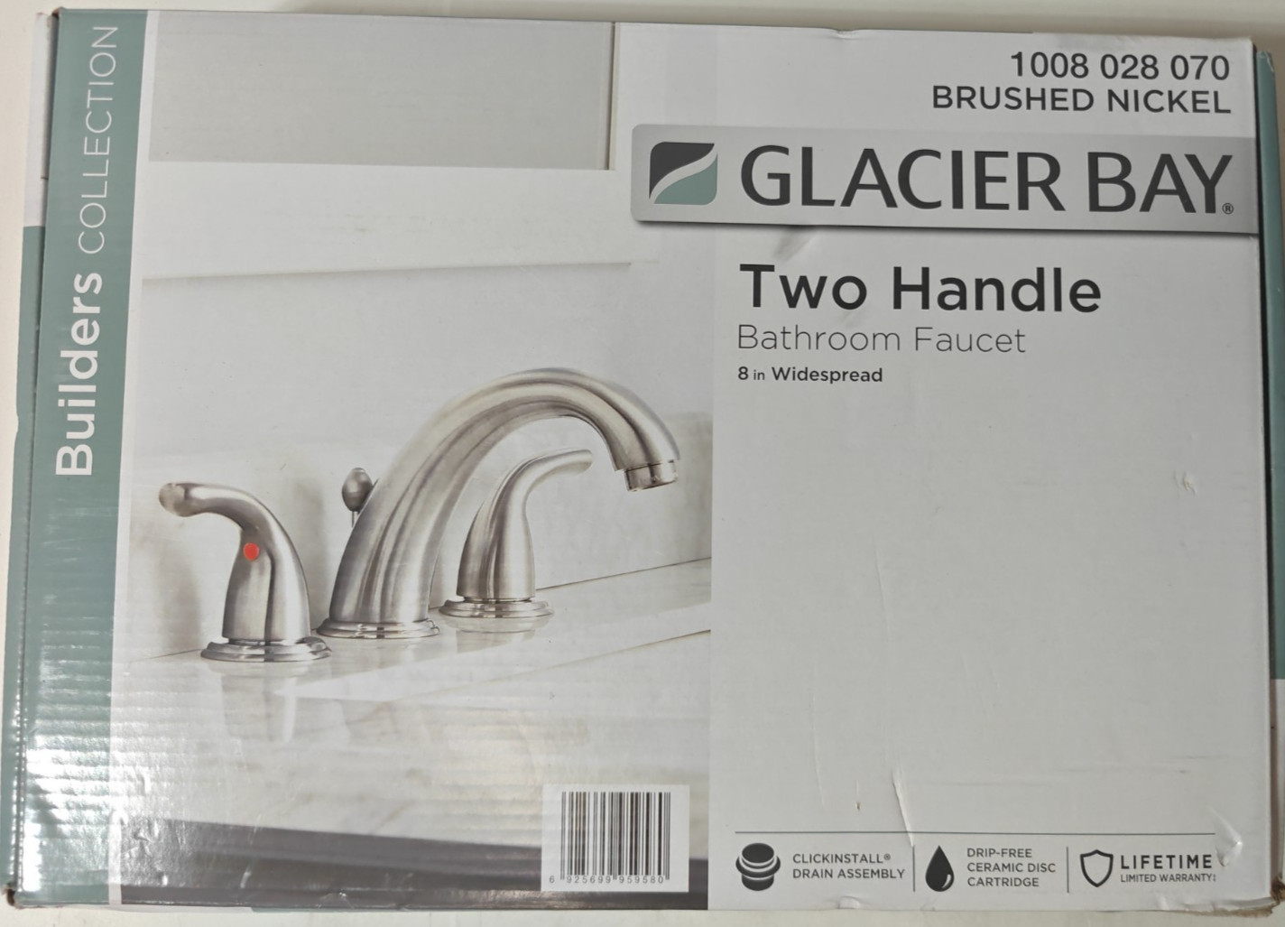Glacier Bay Builders 8 in. Widespread Double-Handle High-Arc Bathroom Faucet in Glacier Bay Builders 8 in. Widespread Double-Handle High-Arc Bathroom Faucet in