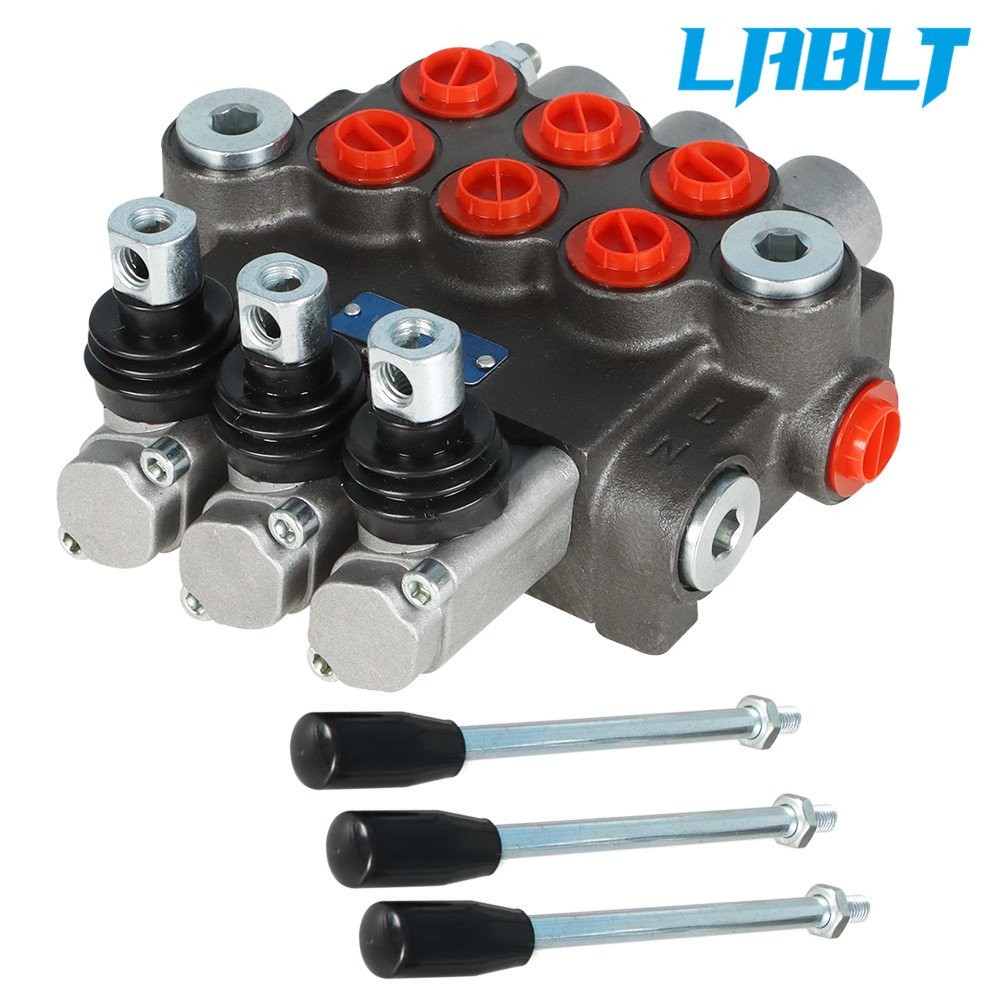 LABLT 3 Spool P40 Hydraulic Directional Control Valve Manual Operate 13GPM