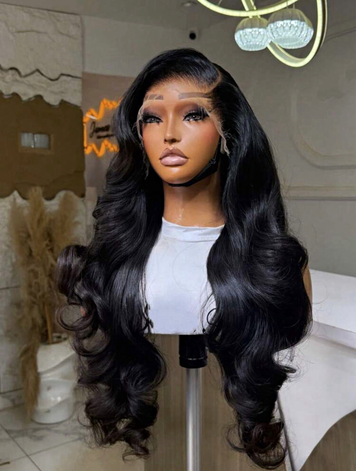 30 Inch Black 13x4 Human Hair Wig