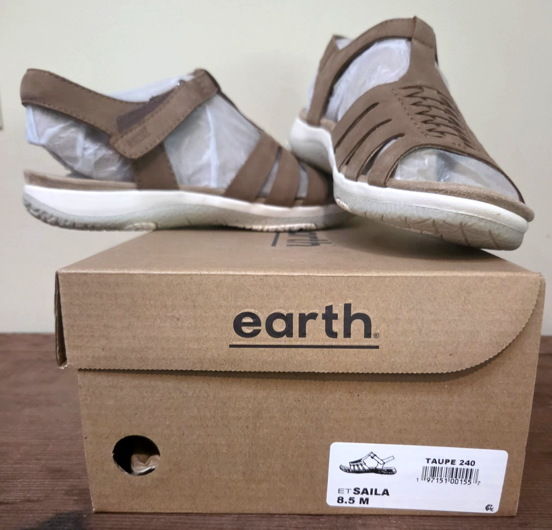NEW Earth Origins ETSaila Sz 8.5 M Premium Leather Comfort Taupe