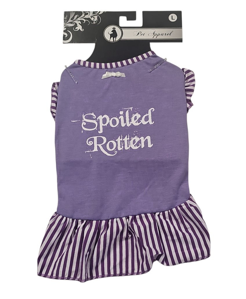 Spoiled Rotten Dog T-Shirt Dress Skirt Halloween Costume 19-28lb Size Large PURP