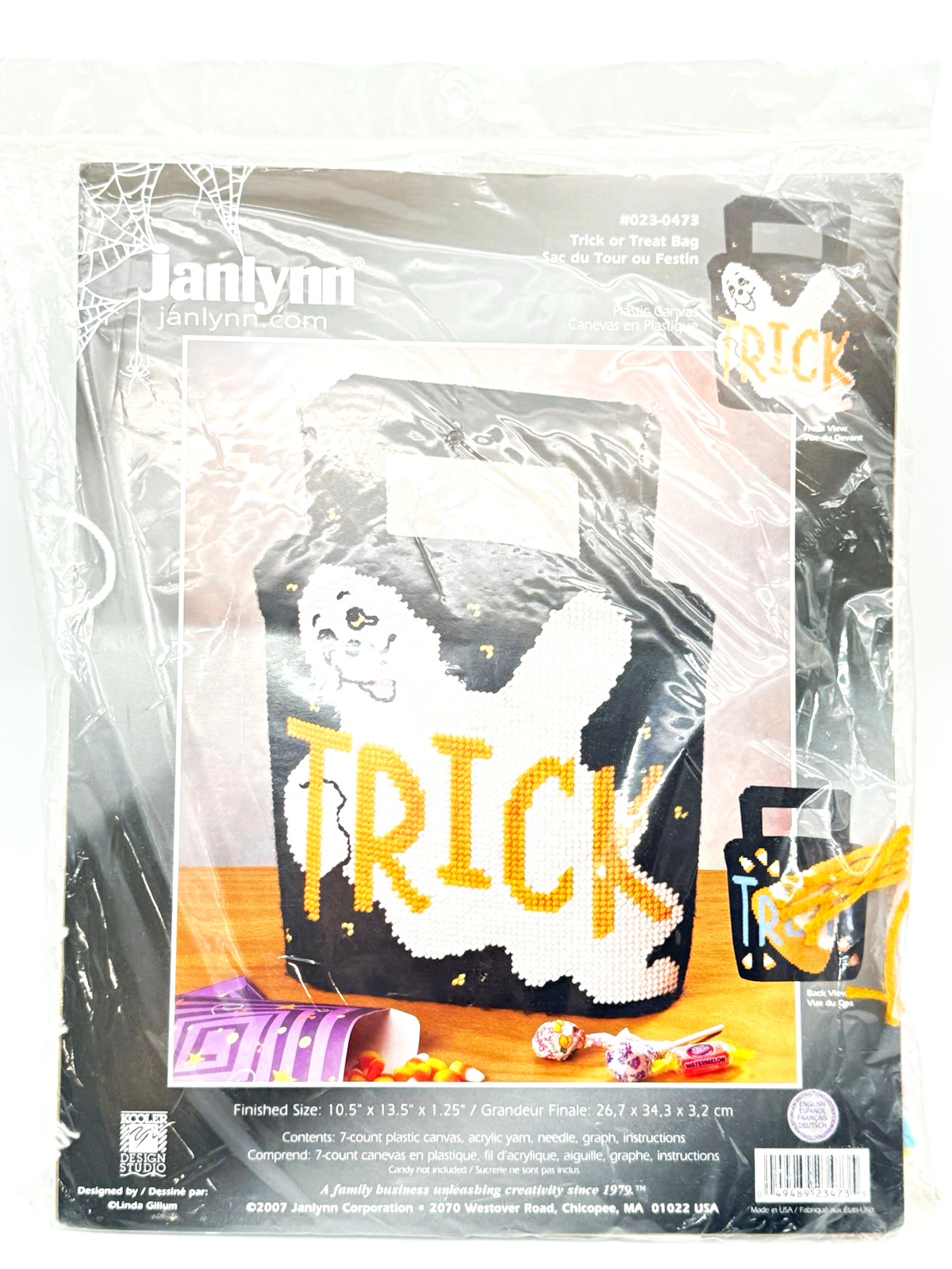 Janlynn Trick or Treat Bag Plastic Canvas Kit Halloween MPN 023-0473 Yarn Needle Janlynn Trick or Treat Bag Plastic Canvas Kit Halloween MPN 023-0473 Yarn Needle